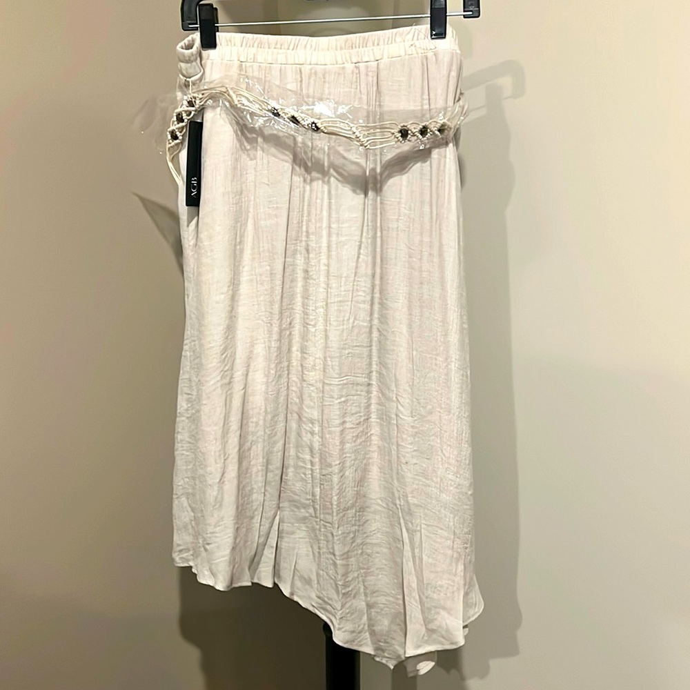 Brand NEW! AGB Asymmetrical Skirt w/ Craft Woven Belt